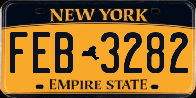 NY license plate FEB3282