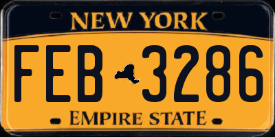 NY license plate FEB3286