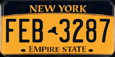 NY license plate FEB3287