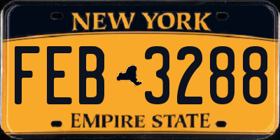 NY license plate FEB3288