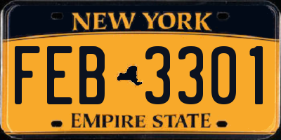 NY license plate FEB3301