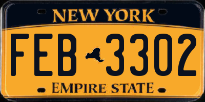 NY license plate FEB3302