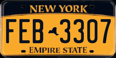 NY license plate FEB3307
