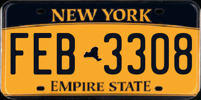 NY license plate FEB3308