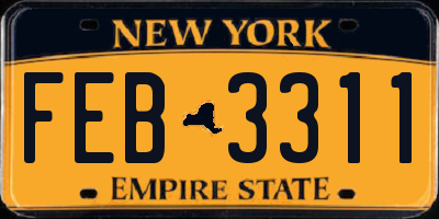 NY license plate FEB3311