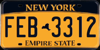 NY license plate FEB3312
