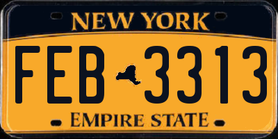 NY license plate FEB3313