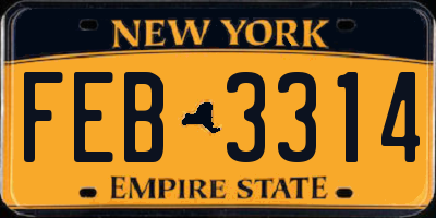 NY license plate FEB3314