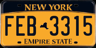 NY license plate FEB3315