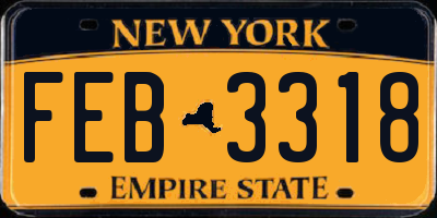 NY license plate FEB3318