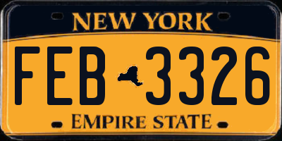 NY license plate FEB3326