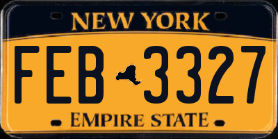 NY license plate FEB3327