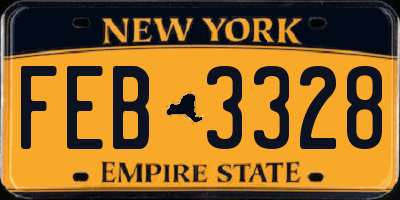 NY license plate FEB3328
