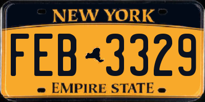 NY license plate FEB3329