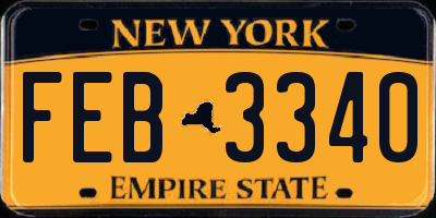 NY license plate FEB3340