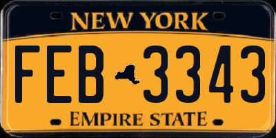NY license plate FEB3343
