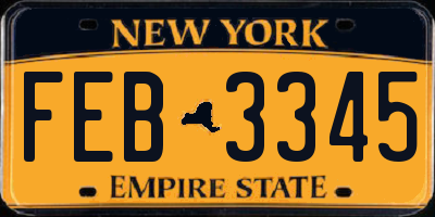 NY license plate FEB3345