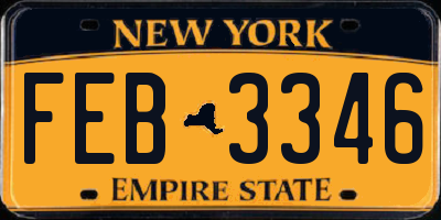 NY license plate FEB3346