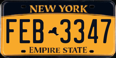 NY license plate FEB3347