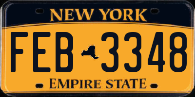 NY license plate FEB3348