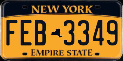 NY license plate FEB3349