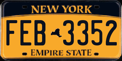 NY license plate FEB3352