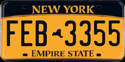 NY license plate FEB3355