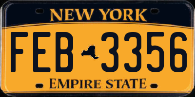 NY license plate FEB3356