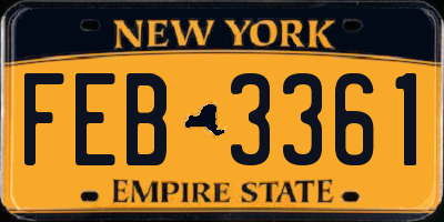 NY license plate FEB3361