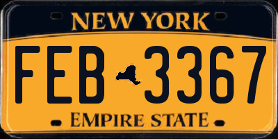 NY license plate FEB3367