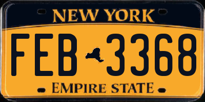 NY license plate FEB3368
