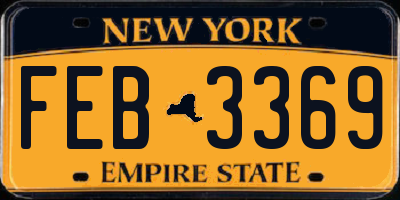 NY license plate FEB3369