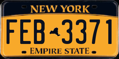 NY license plate FEB3371