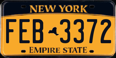 NY license plate FEB3372