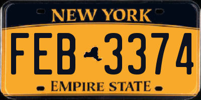 NY license plate FEB3374