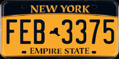 NY license plate FEB3375