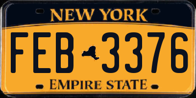 NY license plate FEB3376