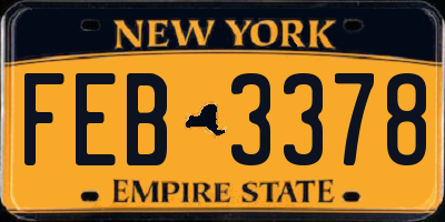 NY license plate FEB3378
