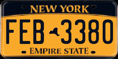 NY license plate FEB3380