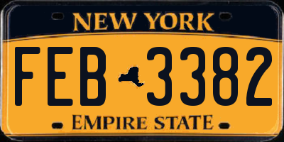 NY license plate FEB3382