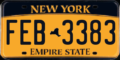NY license plate FEB3383