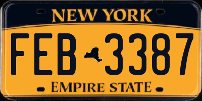 NY license plate FEB3387