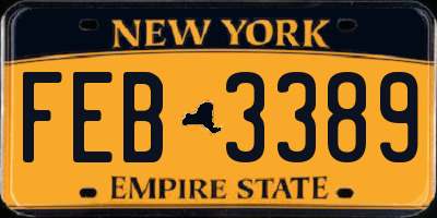 NY license plate FEB3389
