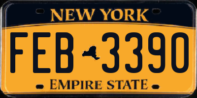 NY license plate FEB3390
