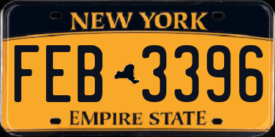 NY license plate FEB3396