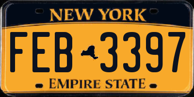 NY license plate FEB3397