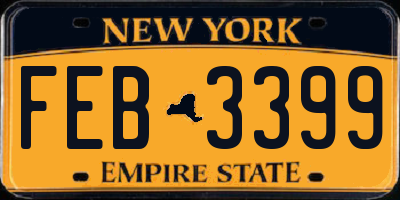 NY license plate FEB3399