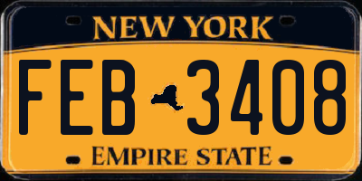 NY license plate FEB3408