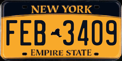 NY license plate FEB3409