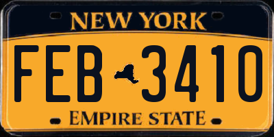 NY license plate FEB3410
